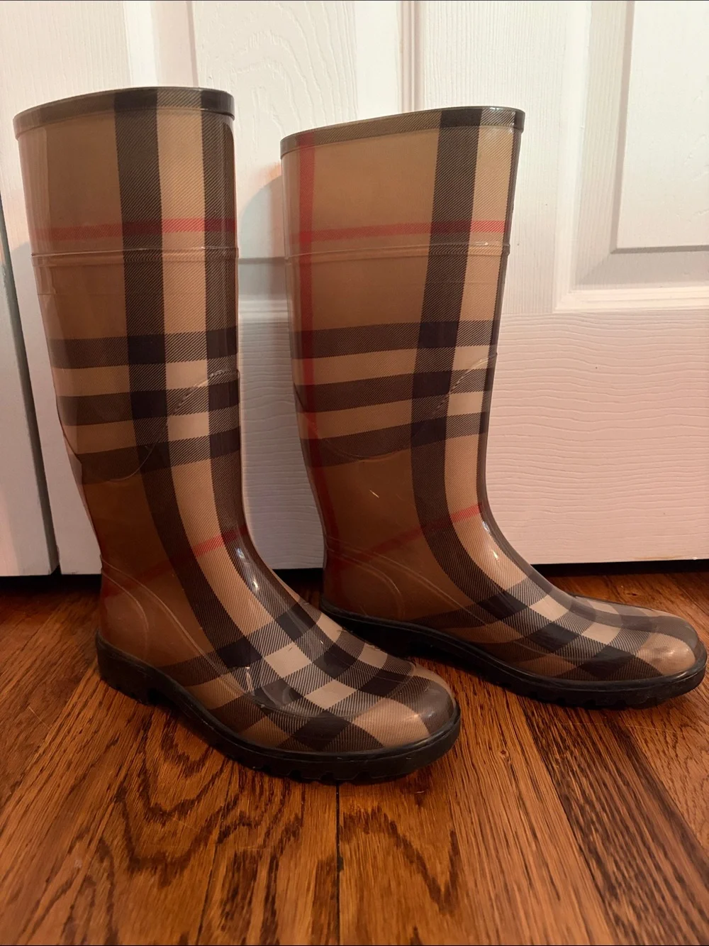 Vintage Burberry Plaid Women's House Check Rain Boots